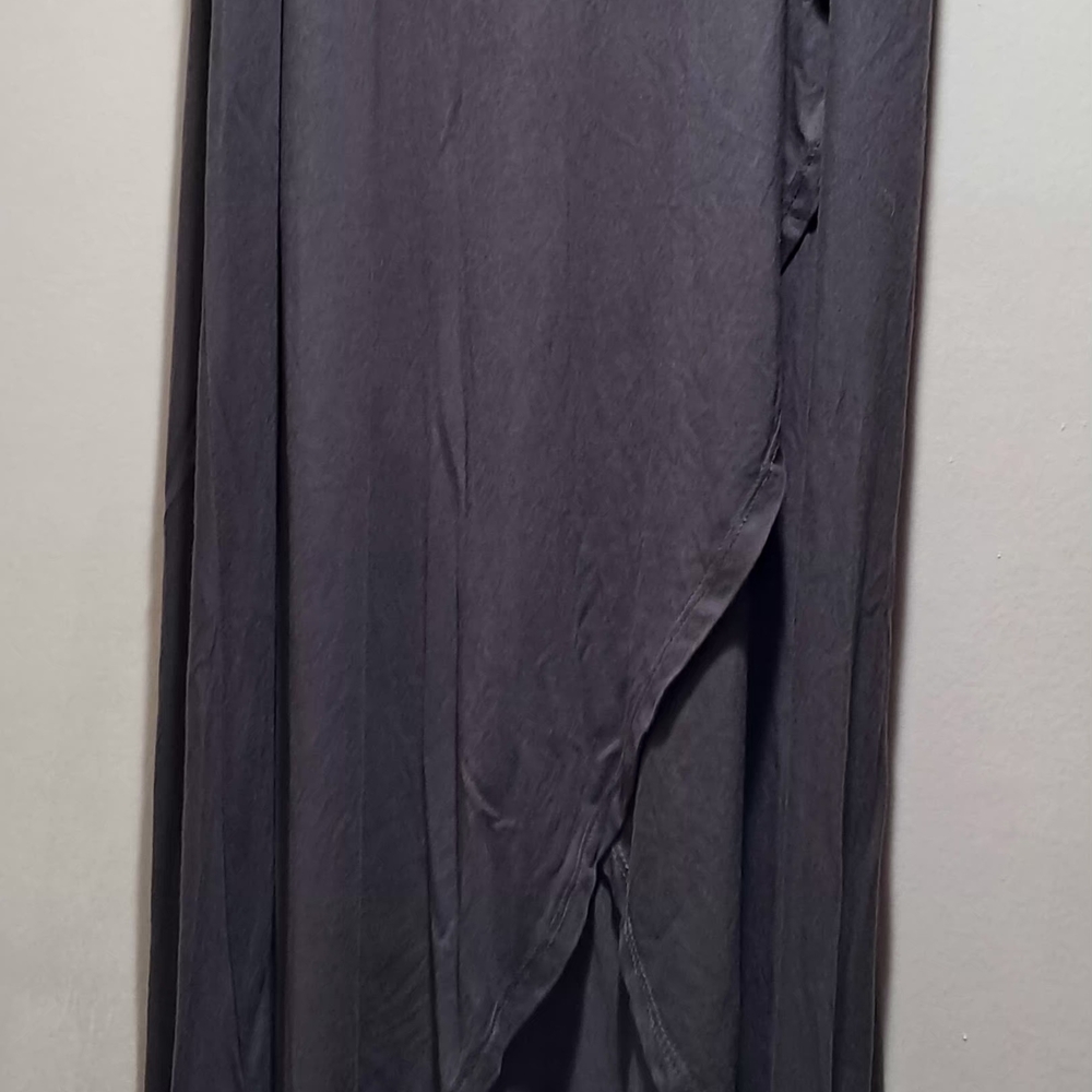 Azules Charcoal Gray High-Low Faux Wrap Maxi Skirt - XL NWT - Picture 9 of 14